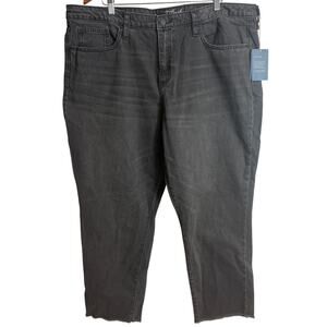 Universal Thread Size 18 High Rise Straight Jeans Black Cotton Raw Hem New